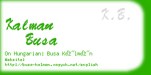 kalman busa business card